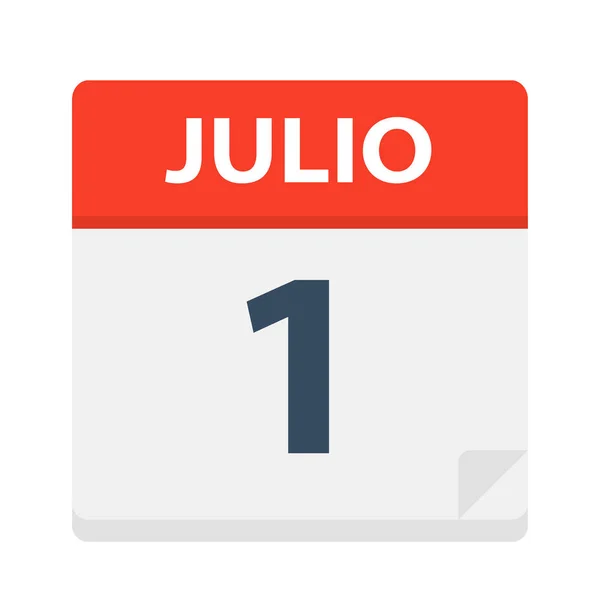 Julio Icona Del Calendario Luglio Illustrazione Vettoriale — Vettoriale Stock