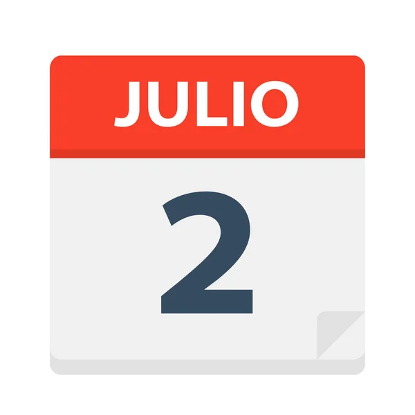 Julio Kalender Icoon Juli Vector Illustratie — Stockvector