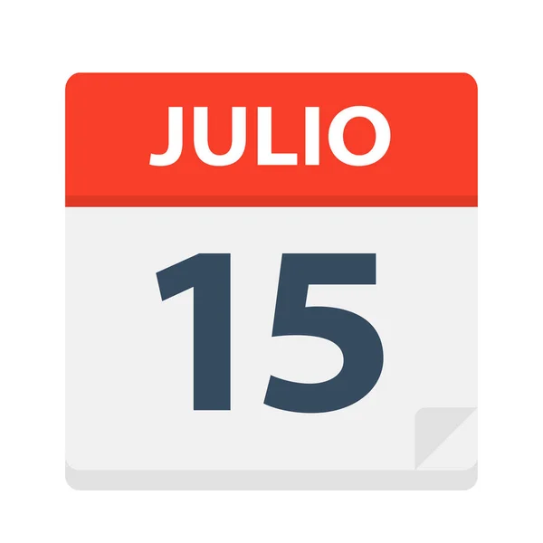 Julio Icona Del Calendario Luglio Illustrazione Vettoriale — Vettoriale Stock