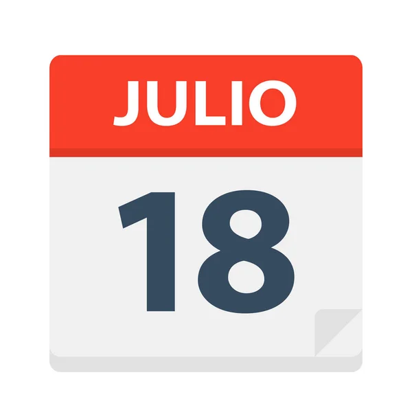 Julio Icona Del Calendario Luglio Illustrazione Vettoriale — Vettoriale Stock