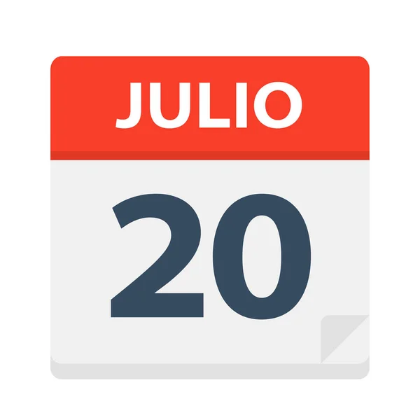 Julio Ikon Kalender Juli Ilustrasi Vektor - Stok Vektor