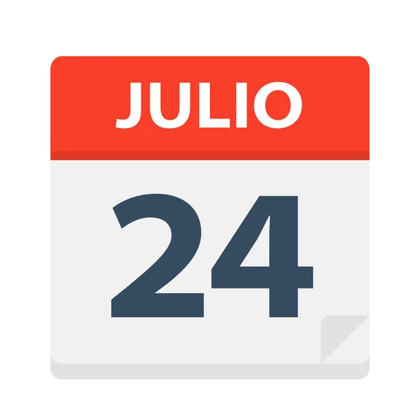 Julio Calendar Icon July Vector Illustration — Stock Vector