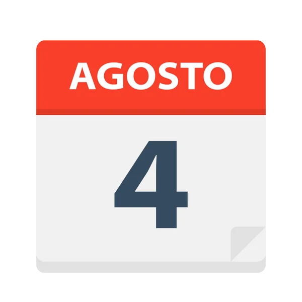 Agosto Kalender Icoon Augustus Vector Illustratie — Stockvector