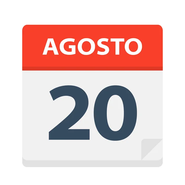 Agosto Ícone Calendário Agosto Ilustração Vetor — Vetor de Stock