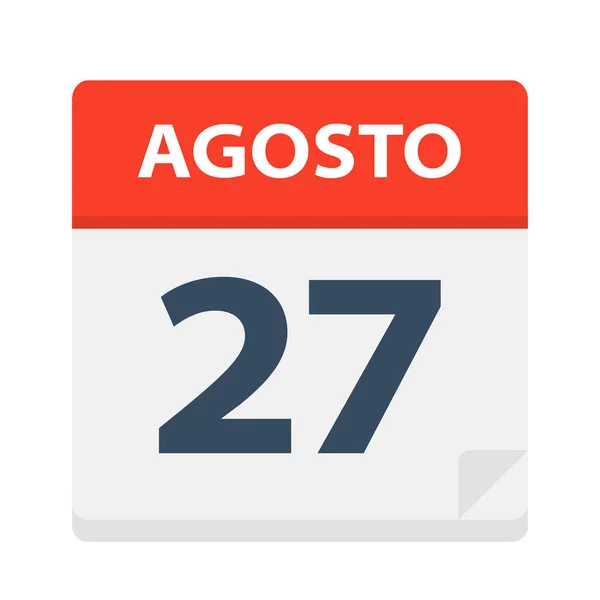 Agosto Calendario Icono Agosto Vector Illustration — Vector de stock