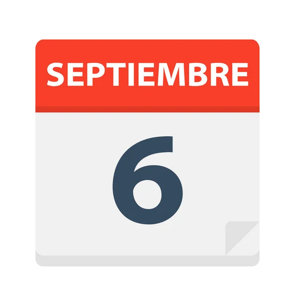 Septiembre Kalender Icon September Vektor Illustration — Stock vektor