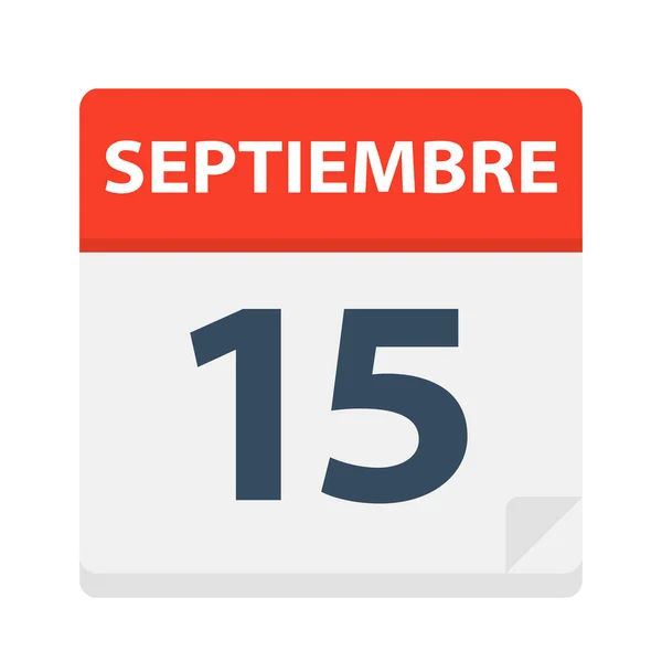 Septiembre Calendar Icon September Vector Illustration — Stock Vector