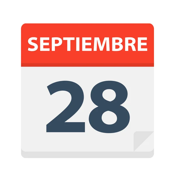 Septiembre Kalender Icon September Vektor Illustration — Stock vektor