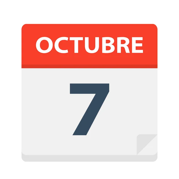 Octubre Kalendersymbol Oktober Vektorillustration — Stockvektor