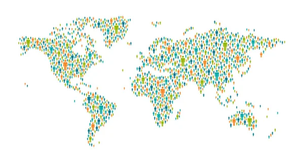 世界地图-全球人类联系 — 图库矢量图片