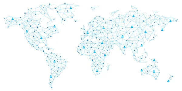 World Map - Global Human Business Connection — 스톡 벡터