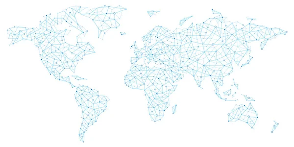 World Map - Global Technology and Business Connection — 스톡 벡터