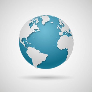 Globe Icon - Yuvarlak Dünya Haritası Vektör