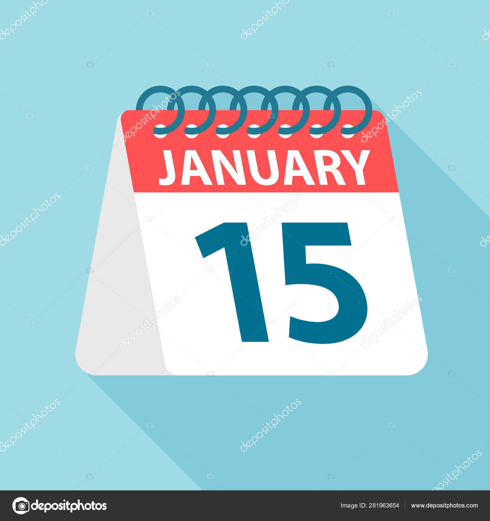 January 15 Calendar Icon Vector illustration of one day of month January 15 Calendar Icon Vector illustration of one day of month