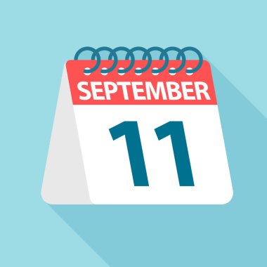 11 Eylül - Takvim Simgesi. Ayın bir gününün vektör çizimi. Takvim Şablonu