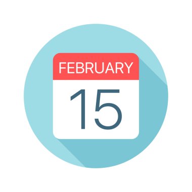 15 Şubat - Takvim Simgesi. Ayın bir gününün vektör çizimi