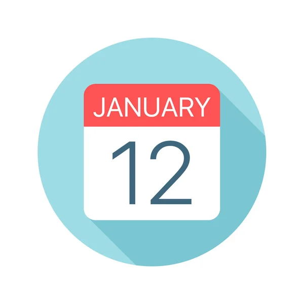 12 de enero - Icono del calendario. Ilustración vectorial de un día del mes — Vector de stock