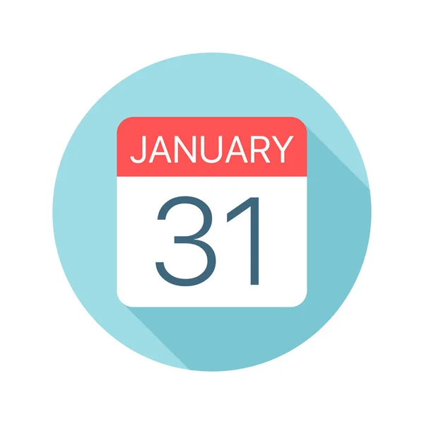 31 stycznia-ikona kalendarza. Ilustracja wektorowa jednego dnia miesiąca — Wektor stockowy
