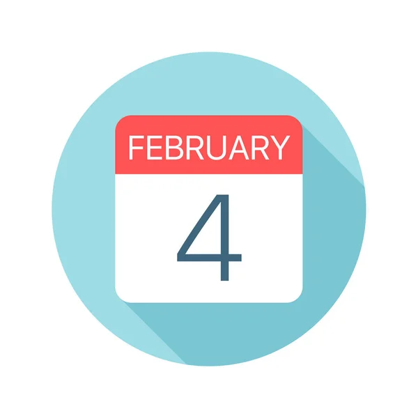 4 de febrero - Icono del calendario. Ilustración vectorial de un día del mes — Vector de stock
