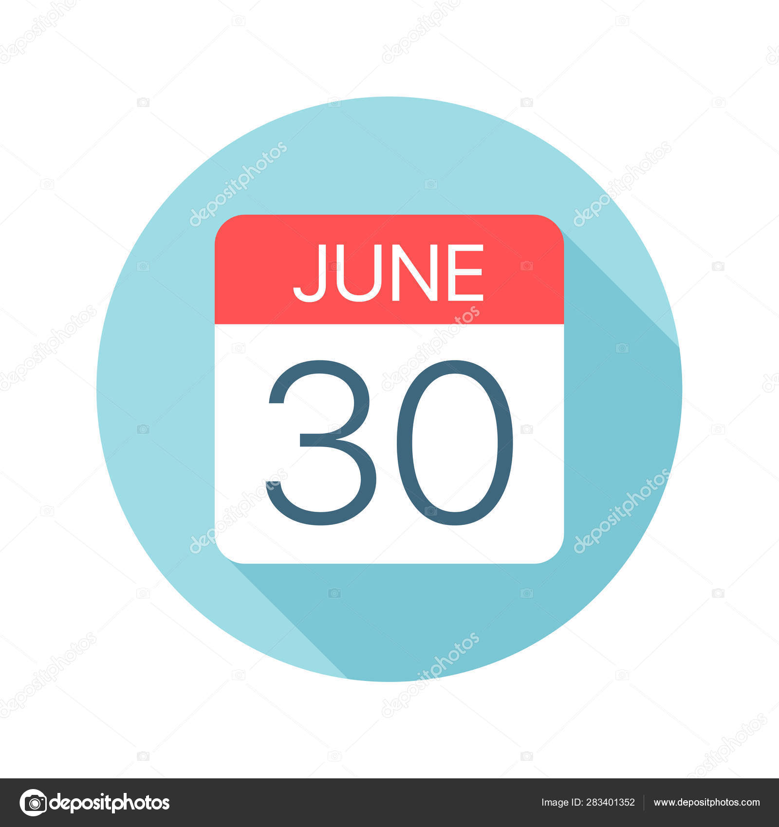 Image vectorielle 30 juin - Icône du calendrier. Illustration vectorielle d'un jour du mois par ©dikobrazik - 283401352