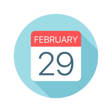 29 Şubat - Takvim Simgesi. Ayın bir gününün vektör çizimi