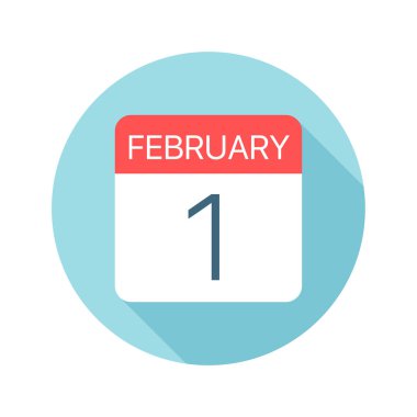 1 Şubat - Takvim Simgesi. Ayın bir gününün vektör çizimi