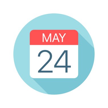 24 Mayıs - Takvim Simgesi. Ayın bir gününün vektör çizimi