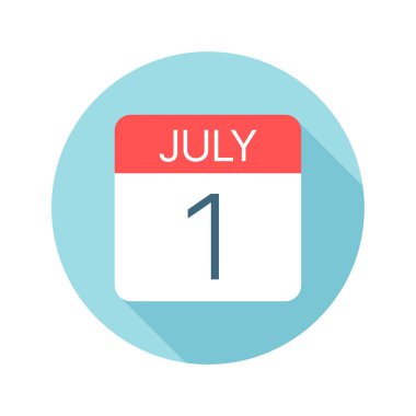 1 Temmuz - Takvim Simgesi. Ayın bir gününün vektör çizimi