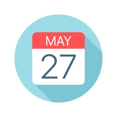 27 Mayıs - Takvim Simgesi. Ayın bir gününün vektör çizimi