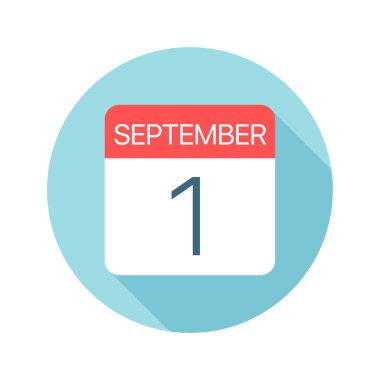 1 Eylül - Takvim Simgesi. Ayın bir gününün vektör çizimi