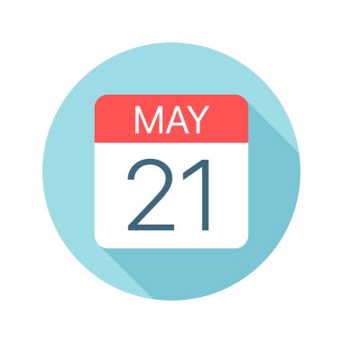 21 Mayıs - Takvim Simgesi. Ayın bir gününün vektör çizimi