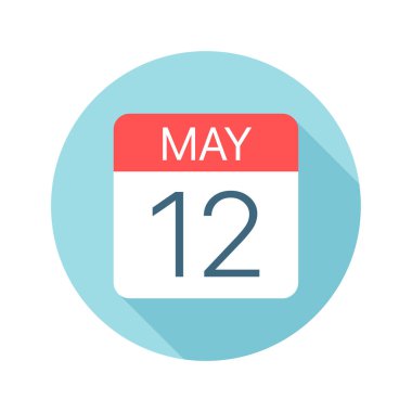 12 Mayıs - Takvim Simgesi. Ayın bir gününün vektör çizimi