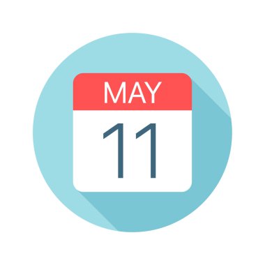 11 Mayıs - Takvim Simgesi. Ayın bir gününün vektör çizimi