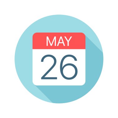 26 Mayıs - Takvim Simgesi. Ayın bir gününün vektör çizimi