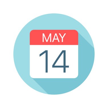 14 Mayıs - Takvim Simgesi. Ayın bir gününün vektör çizimi