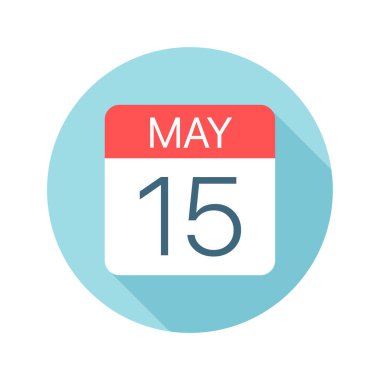 15 Mayıs - Takvim Simgesi. Ayın bir gününün vektör çizimi
