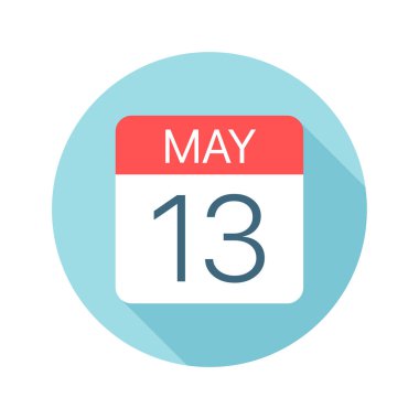 13 Mayıs - Takvim Simgesi. Ayın bir gününün vektör çizimi