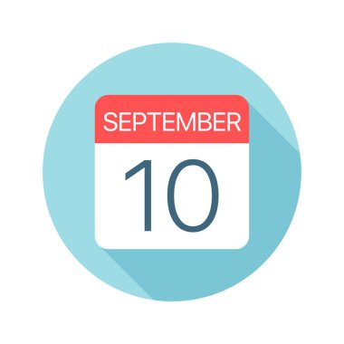 10 Eylül - Takvim Simgesi. Ayın bir gününün vektör çizimi