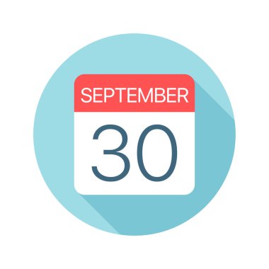 30 Eylül - Takvim Simgesi. Ayın bir gününün vektör çizimi