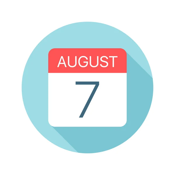 7 de agosto - Icono del calendario. Ilustración vectorial de un día del mes — Archivo Imágenes Vectoriales