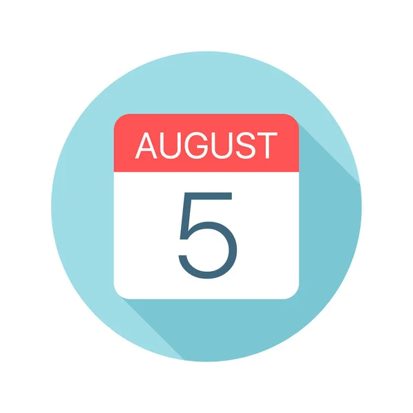 5 de agosto - Icono del calendario. Ilustración vectorial de un día del mes — Archivo Imágenes Vectoriales