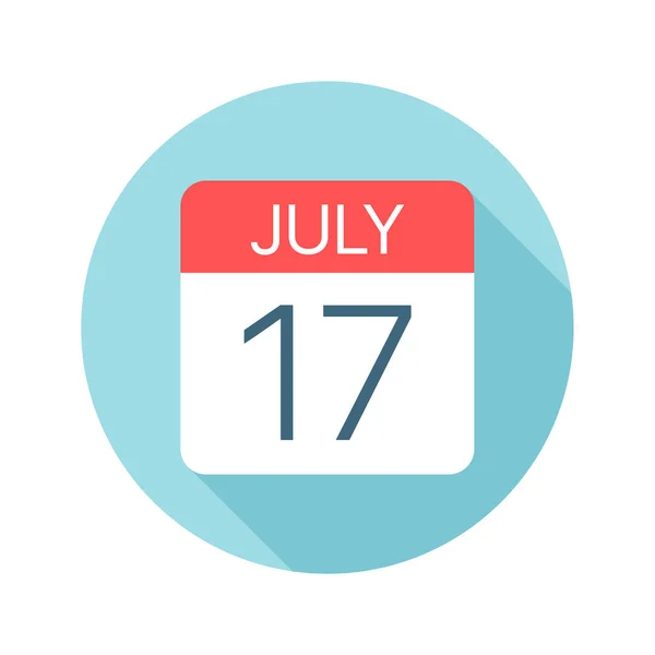 7월 17일 - 캘린더 아이콘. 월 의 하루 벡터 그림 — 스톡 벡터