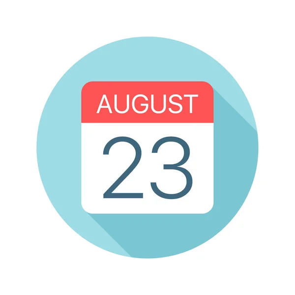 23 augusti-kalenderikon. Vektor illustration av en dag i månaden — Stock vektor