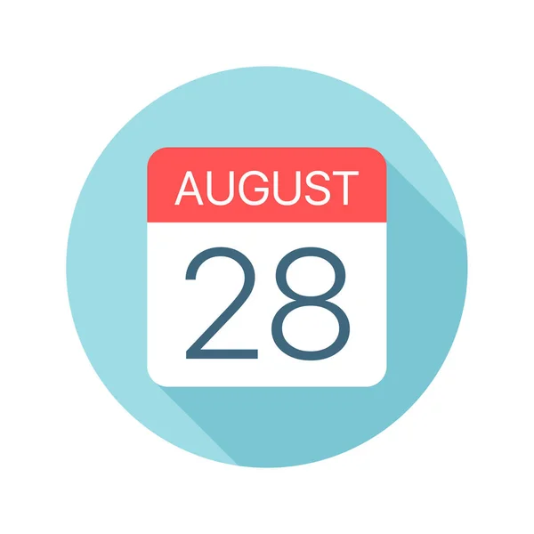Augusztus 28-naptár Icon. A hónap egy napjának vektorképe — Stock Vector