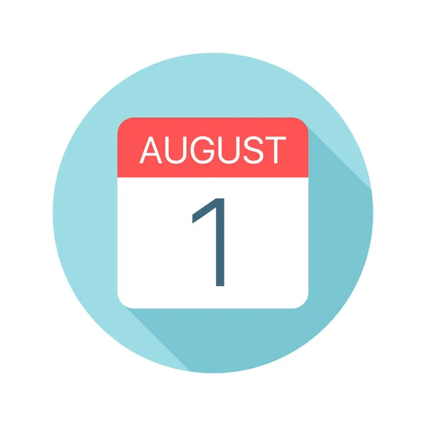 1 de agosto - Icono del calendario. Ilustración vectorial de un día del mes — Archivo Imágenes Vectoriales