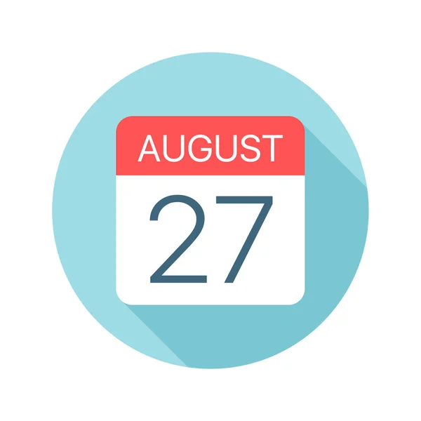 27 agosto Icona del calendario. Illustrazione vettoriale di un giorno del mese — Vettoriale Stock