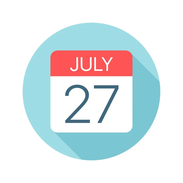 27 luglio Icona del calendario. Illustrazione vettoriale di un giorno del mese — Vettoriale Stock