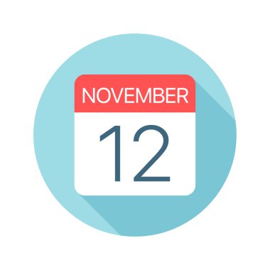 12 Kasım - Takvim Simgesi. Ayın bir gününün vektör çizimi