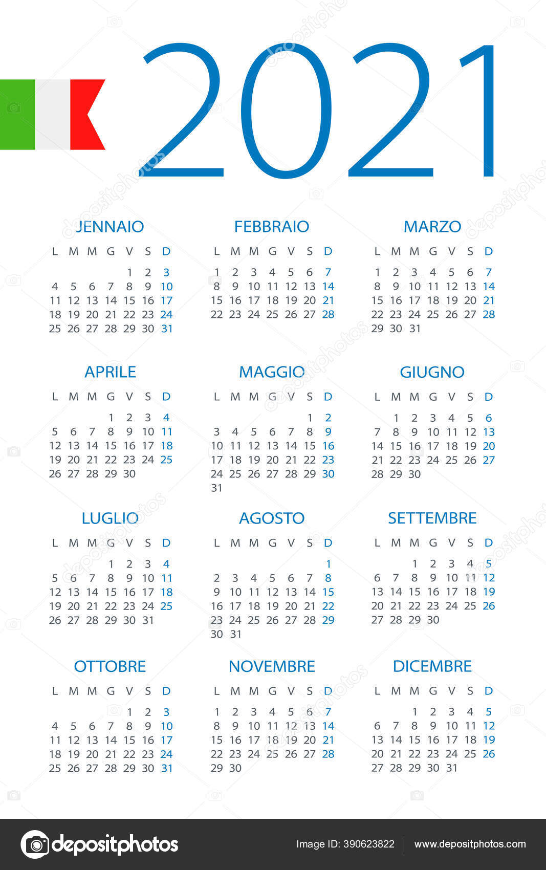 Calendar 2021 Year Vector Illustration Italian Version Stock Vector C Dikobrazik 390623822 italia kalender 2021
