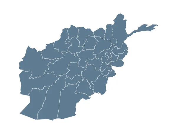 アフガニスタン地図 ベクトル固体輪郭と州の領域 イラスト — ストックベクタ